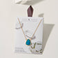 Earth, Wind and Fire Genuine Stone Necklace Gold- Turquoise