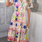 Bohemian Casual High-Waisted Color Block Dress DY327