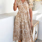 Bohemian Casual High-Waisted Color Block Dress DY327