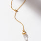 Prism Point Lariat- Clear Quartz