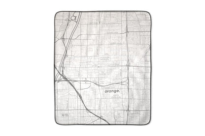 Custom Orange Map Fleece Blanket