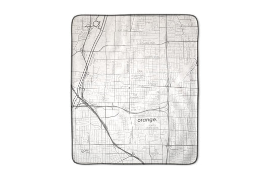 Custom Orange Map Fleece Blanket